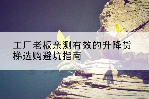 吴川升降货梯怎么选-工厂老板亲测有效的升降货梯选购避坑指南