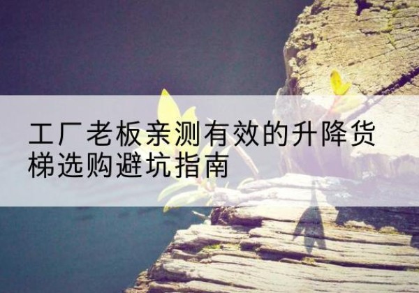 吴川升降货梯怎么选-工厂老板亲测有效的升降货梯选购避坑指南